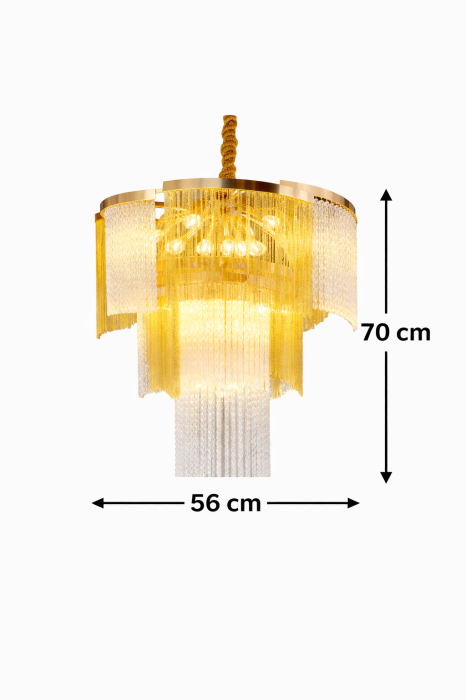 Candelabru auriu 2306 cu cristale Ø56 cm 27 sau 13 becuri [3]