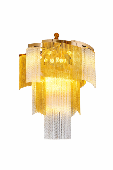 Candelabru auriu 2306 cu cristale Ø56 cm 27 sau 13 becuri [2]