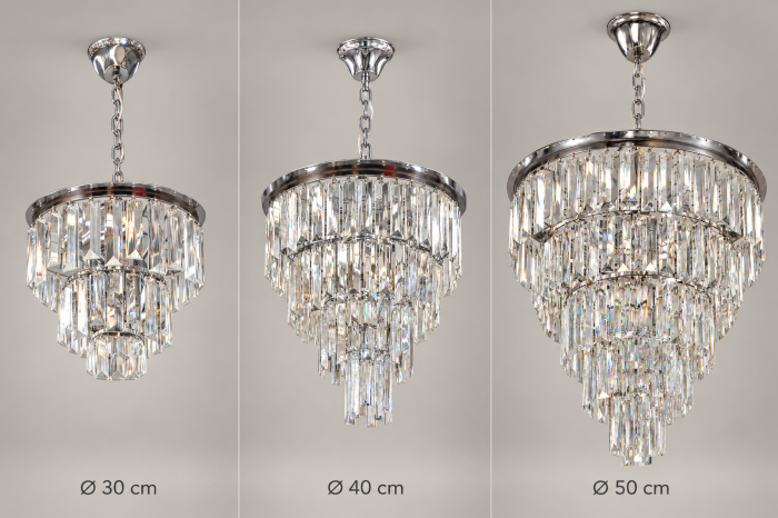 Candelabru 3329 CH crom cu cristale K9 în cascadă [3]