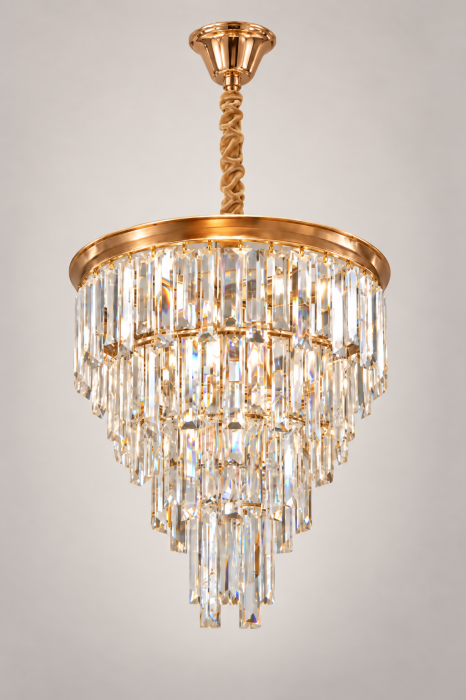 Candelabru 3329 din cristal K9 și metal auriu, formă cascadă [2]