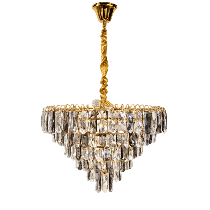 Candelabru Modern 3361 Metal Auriu cu Cristale Cascadă, 40-60 cm [2]