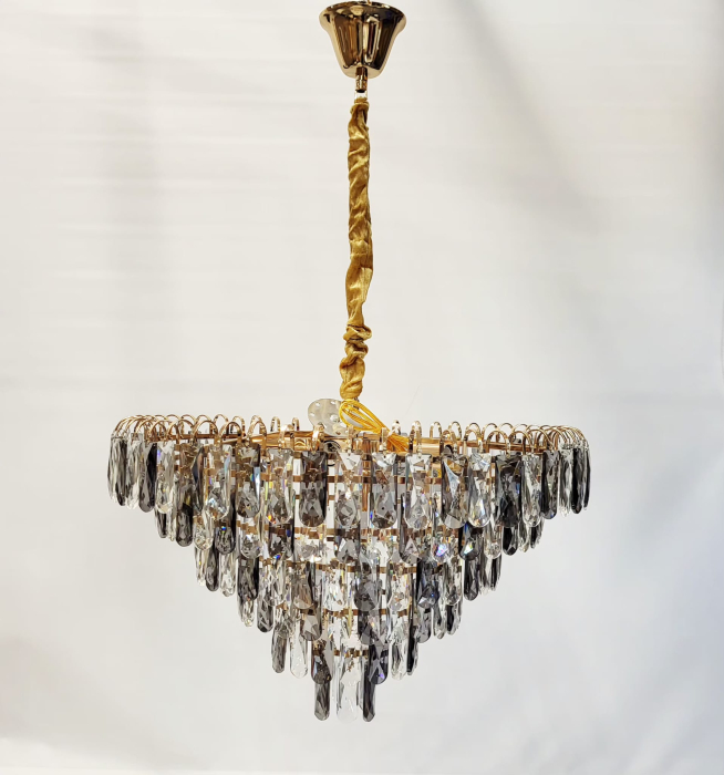 Candelabru Modern 3361 Metal Auriu cu Cristale Cascadă, 40-60 cm [3]