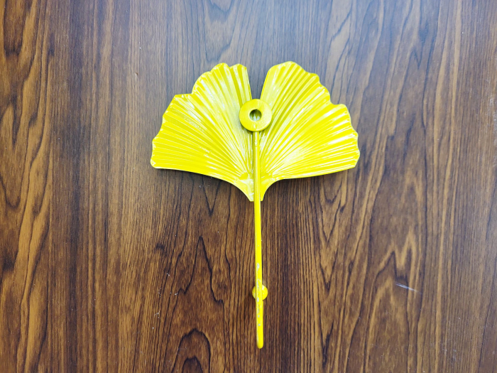 Cuier perete 028 metal, auriu / auriu-turcoaz, frunză lată [3]