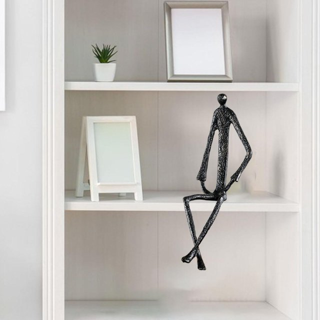 Decorațiune 198 statuetă de colț, design artistic, metal auriu sau negru, 30x8 cm [3]