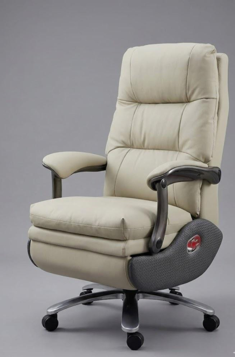 Fotoliu directorial ergonomic A 529 bej, piele ecologică, suport picioare retractabil și reglaj electric, 120 cm [3]