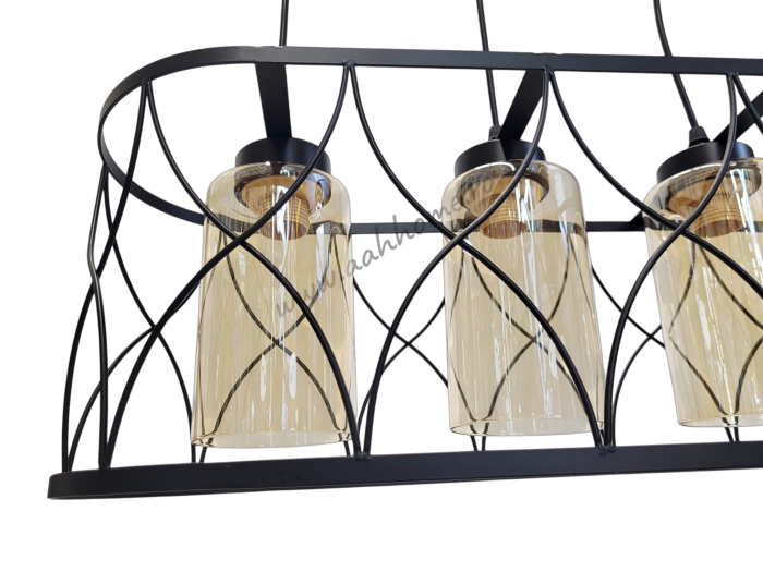Lustra industriala 2337/5 negru mat cu sticla ambra 5 becuri [3]