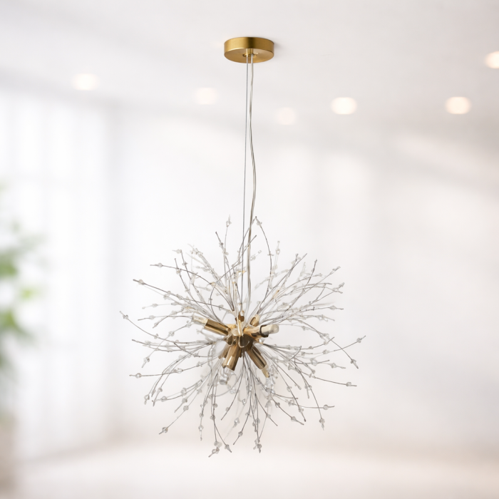 Lustră 2403/350 GD Modernă din Metal Auriu și Acril – 6 LED-uri G9 Incluse, Diametru 35 cm [2]
