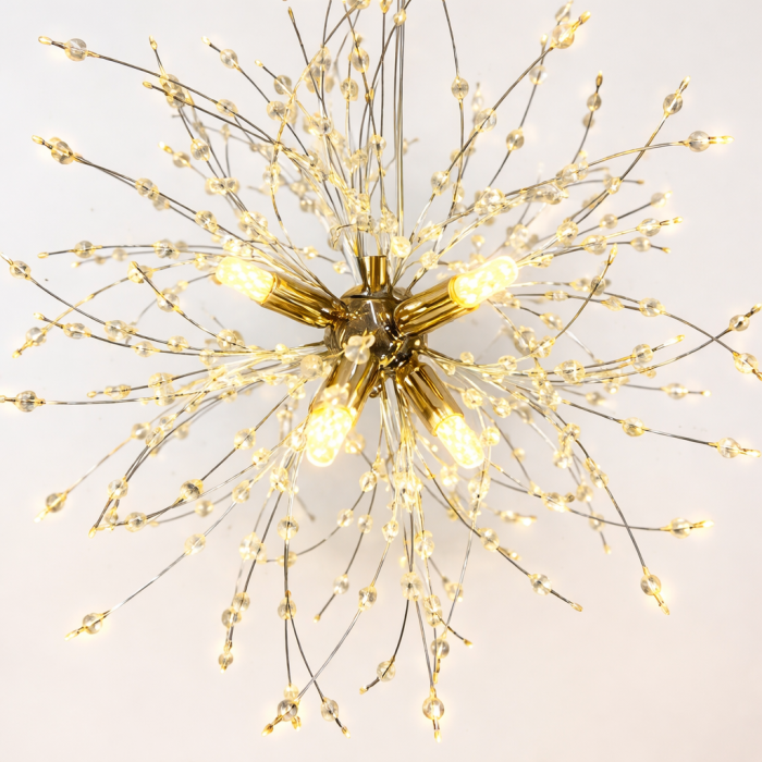 Lustră 2403/350 GD Modernă din Metal Auriu și Acril – 6 LED-uri G9 Incluse, Diametru 35 cm [3]