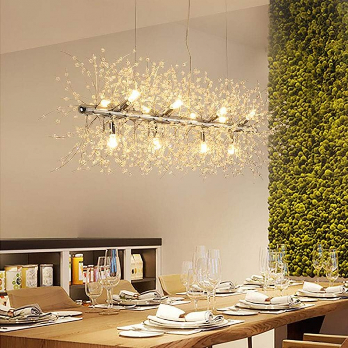 Lustră 2405/1200 cu 15 becuri G9, metal și mărgele tip cristal – finisaj GD/CH [3]