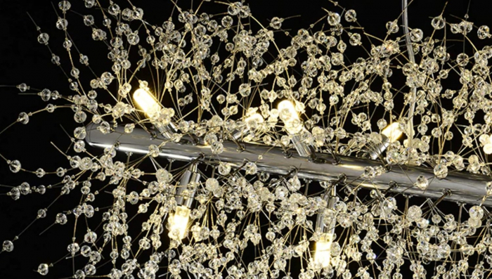 Lustră 2405/1200 cu 15 becuri G9, metal și mărgele tip cristal – finisaj GD/CH [7]