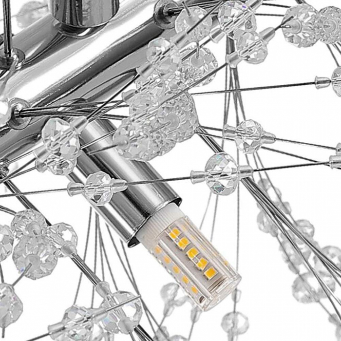 Lustră 2405/1200 cu 15 becuri G9, metal și mărgele tip cristal – finisaj GD/CH [6]