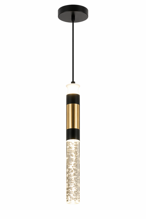 Lustra 2512/1 – Pendul LED modern, negru-auriu cu sticlă, înălțime reglabilă [3]