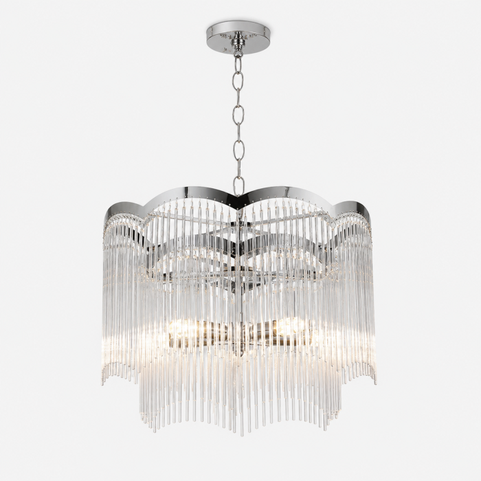Lustra 3333/500 CH, metal și cristal, argintiu, 5xE14, reglabilă – birou, living, hotel, restaurant [3]