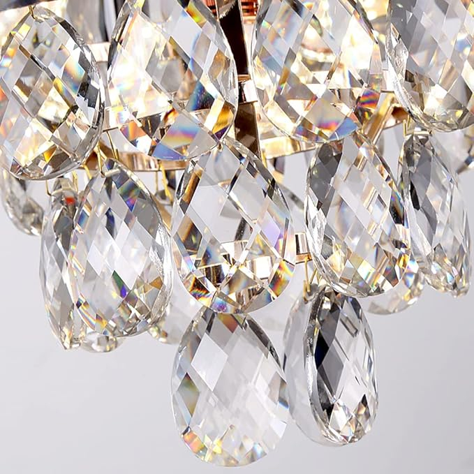 Lustră 3352/300 – finisaj auriu cu cristale fumurii și transparente, 30 cm, 3 becuri E14 [4]