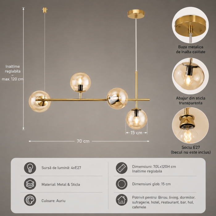 Lustra 5029/4 GD+AMB [2]