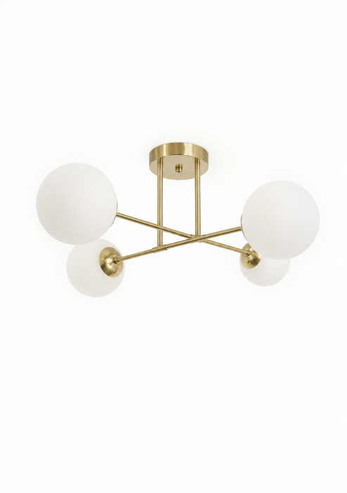 Lustră 5045/4 GD – 4xE27, metal auriu și sticlă alb mat [2]