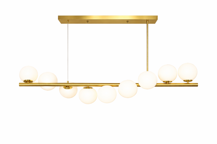 Lustra 5058/9 aurie cu 9 globuri din sticla alba design elegant reglabila [2]