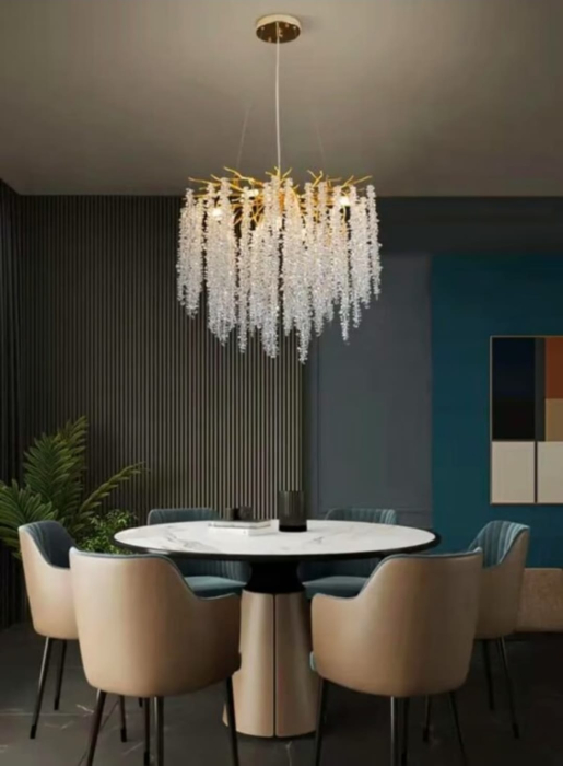 Lustră 6116 din metal auriu cu cristale K9, design ramuri naturale, suspendată, 60 cm / 120 cm / 160 cm [2]