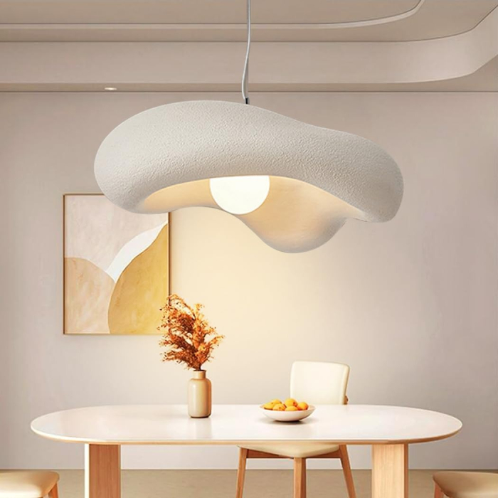 Lustra moderna 6605 alba din fibra de sticla forma organica 60 cm [2]