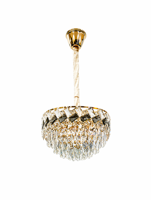 Lustra 6664/300 – Metal auriu și sticlă cristal, 3 x E14, înălțime reglabilă [2]