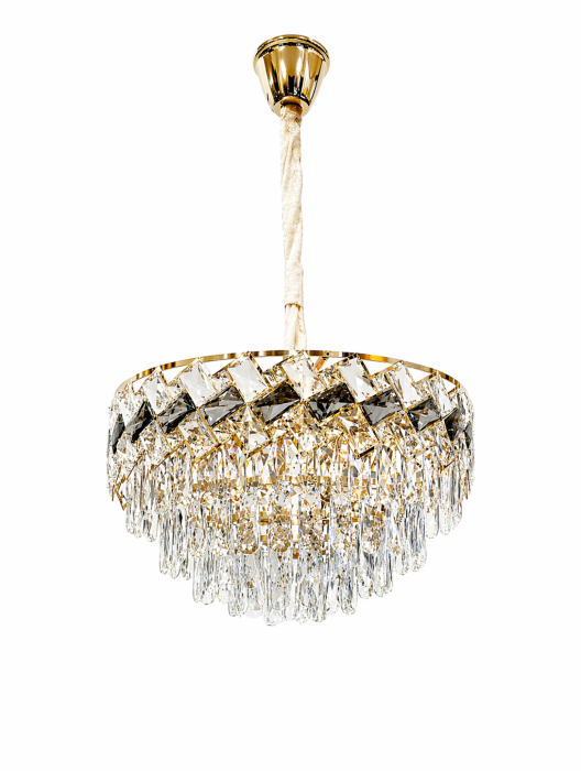 Lustra 6664/400 GD aurie cu 5 becuri E14, design elegant din metal și sticlă imitație cristal [2]