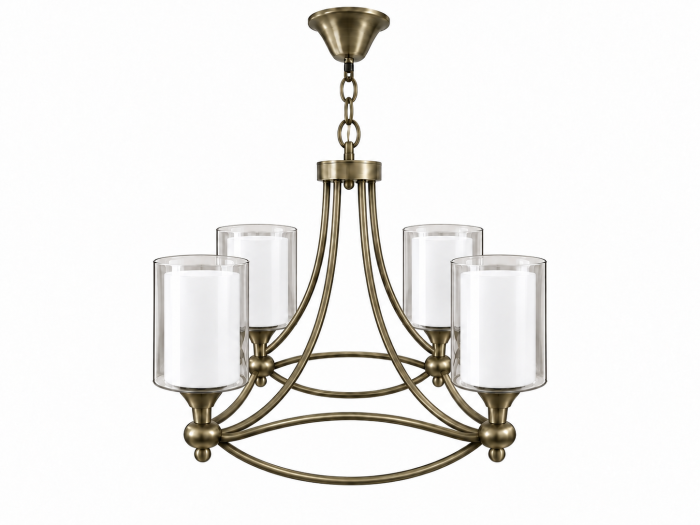 Lustră 8918/4 din metal, auriu sau bronz antichizat, 4 brațe, Ø 40 cm [2]