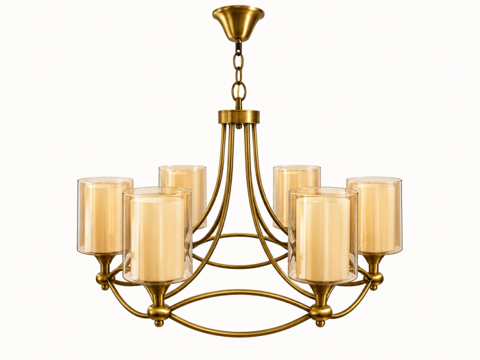Varianta aurie: Lustră 8918/6 aurie, 6 brațe, abajururi aurii, Ø 60 cm  Varianta bronz antichizat: Lustră 8918/6 bronz antichizat, 6 brațe, abajururi albe, Ø 60 cm [2]