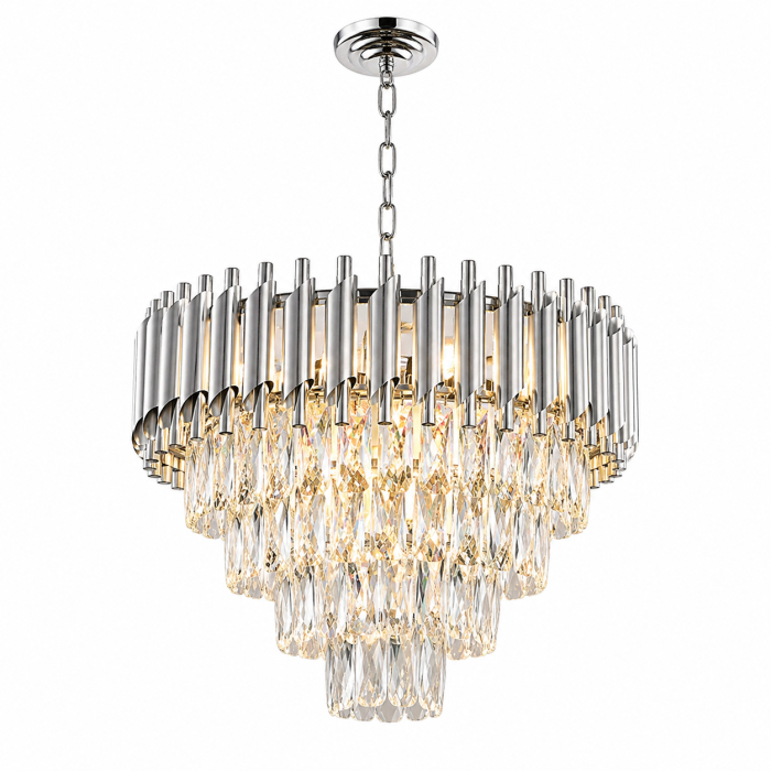 Lustra 98142/600 CH argintie cu cristale K9 și 11 becuri E14, design clasic-modern [2]