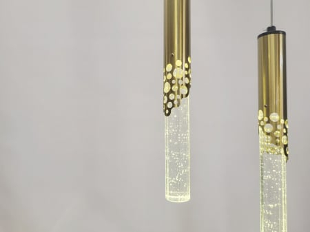 Lustră LED 5003/9 GD, 9 pendule sticlă, auriu, 30W, 3 tipuri lumină, înălțime reglabilă 170 cm [3]