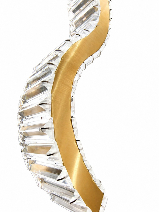 Lustră LED 6689/9 auriu/crom cu cristale K9 suspendate design elegant [4]