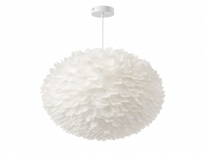 Lustră Pendul 880/3 cu Pene Decorative Alb/Gri Ø55 cm 3xE27 [2]
