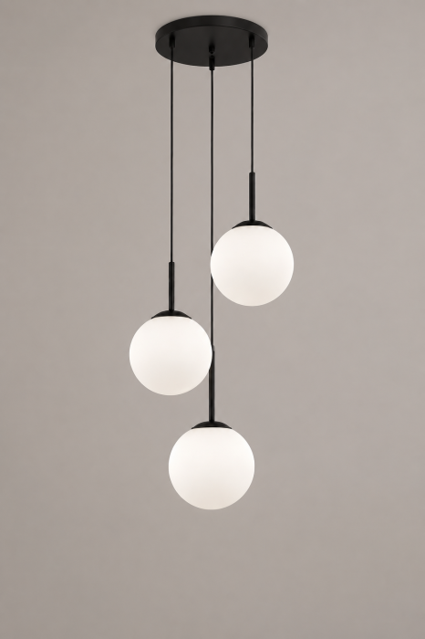 Lustră suspendată 2403/3, 3 pendule sticlă alb mat, înălțime reglabilă [3]