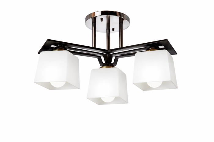 Lustră suspendată 91366/3 crom și negru, 3 abajururi cubice acril, E27 [2]