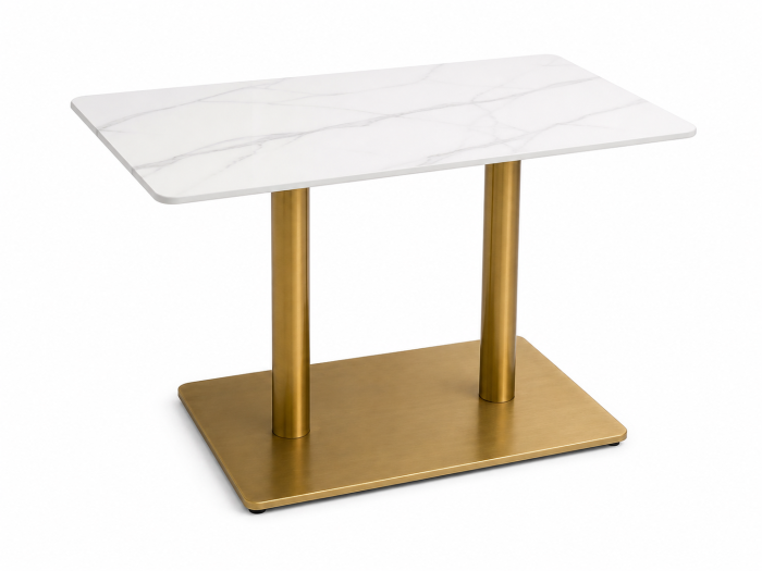 Masă dining 31 120x61 cm metal auriu blat marmură albă [2]