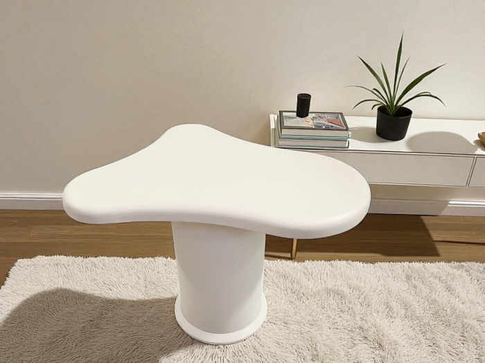 Masă 8006 S albă, design minimalist din PVC, H50 cm [2]