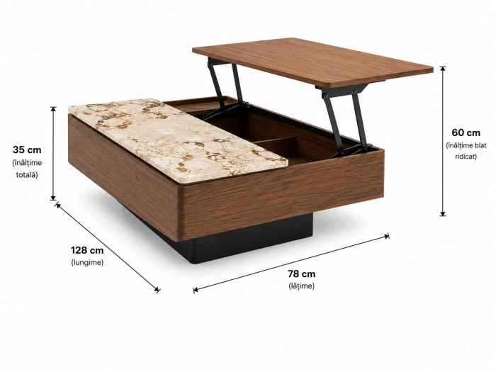 Măsuță de Cafea 6548 cu Blat Rabatabil [4]