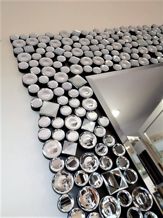 Oglindă de Perete 1051 S, Sticlă Tip Mozaic, Glamour, Dreptunghiulară 120×80 cm [3]