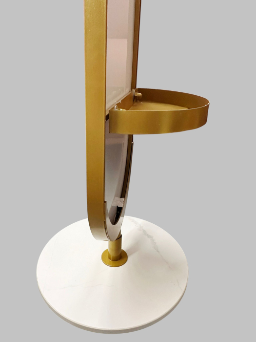 Oglindă de podea 098-14, rama ovală aurie aluminiu, rotativă 360°, 170×32 cm [3]