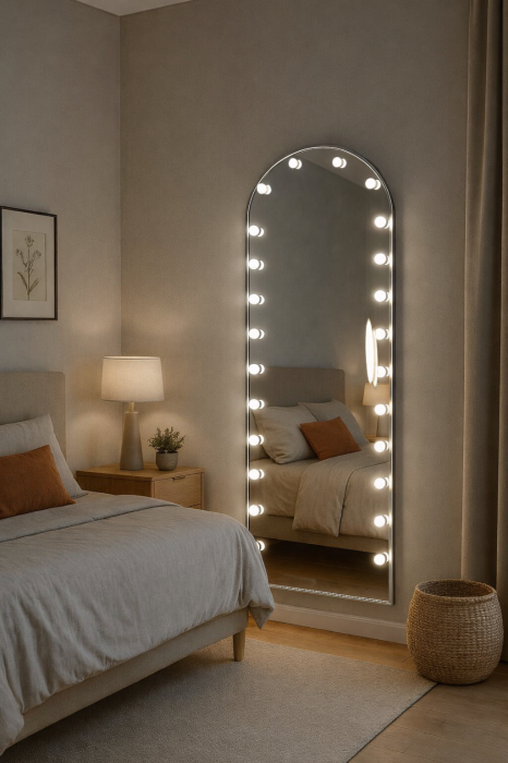 Oglindă LED 098-10 auriu/crom 170x70 cm iluminare reglabilă [2]