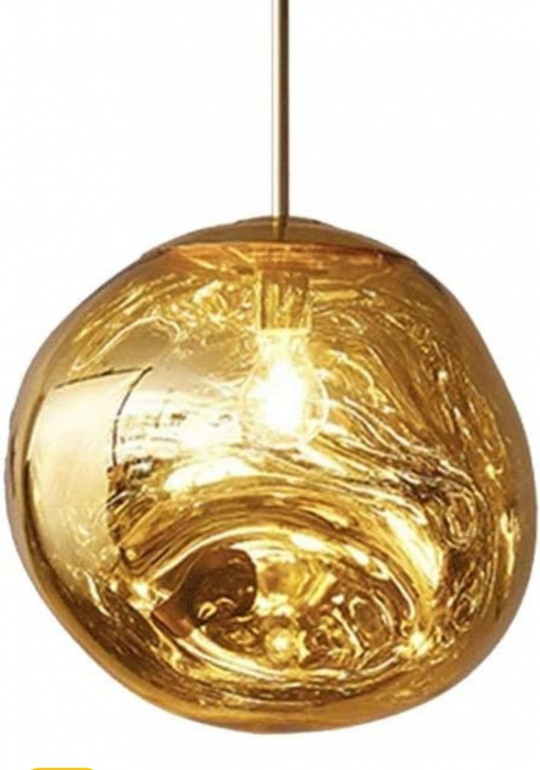 Pendul din sticlă 3146/1 – E27, înălțime reglabilă 120 cm, abajur fumuriu, roze  sau auriu [3]