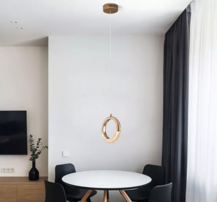 Pendul LED 22527, acril auriu-roze, înălțime reglabilă, design modern [3]