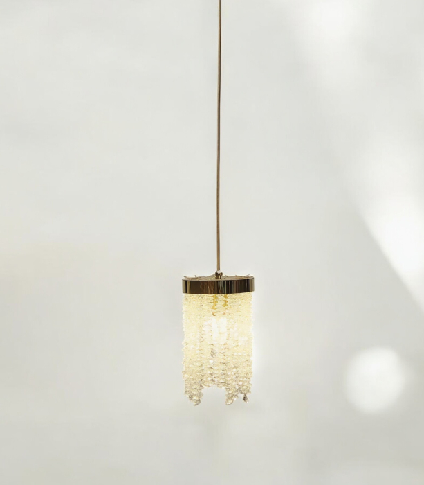 Pendul 6116/1 – corp de iluminat elegant cu franjuri din sticlă, E27, metal auriu sau argintiu [2]