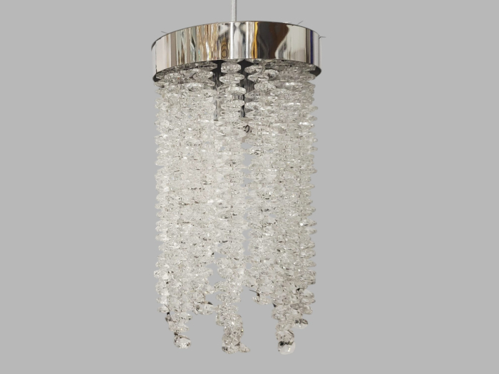 Pendul 6116/1 – corp de iluminat elegant cu franjuri din sticlă, E27, metal auriu sau argintiu [3]