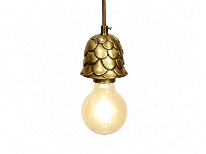 Pendul decorativ 2513/1 veveriță aurie cu ghindă, E27, cablu 150 cm reglabil [4]