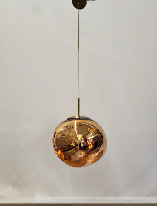 Pendul din sticlă 3146/1 – E27, înălțime reglabilă 120 cm, abajur fumuriu, roze  sau auriu [6]