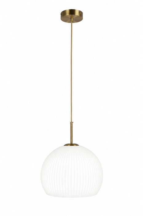 Pendul elegant 8098/1 cu abajur din sticlă albă Ø30 cm și finisaj auriu [2]