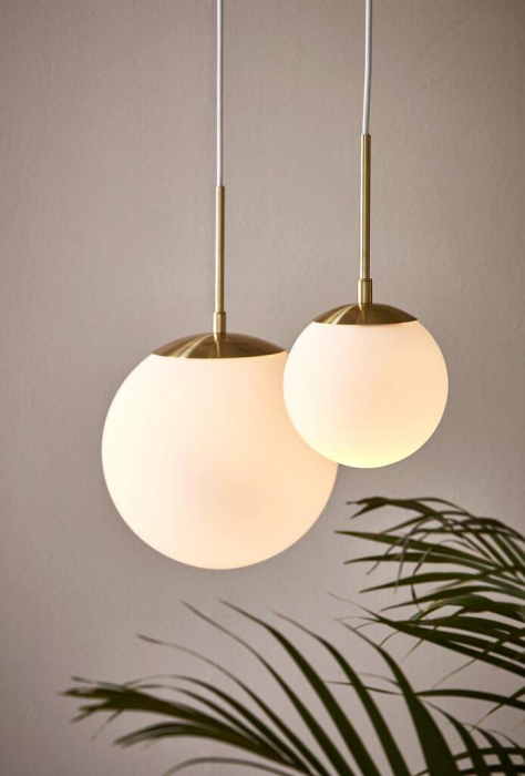 Pendul modern 8001/300 cu abajur alb mat Ø30 cm, cablu reglabil, finisaj auriu sau crom [2]