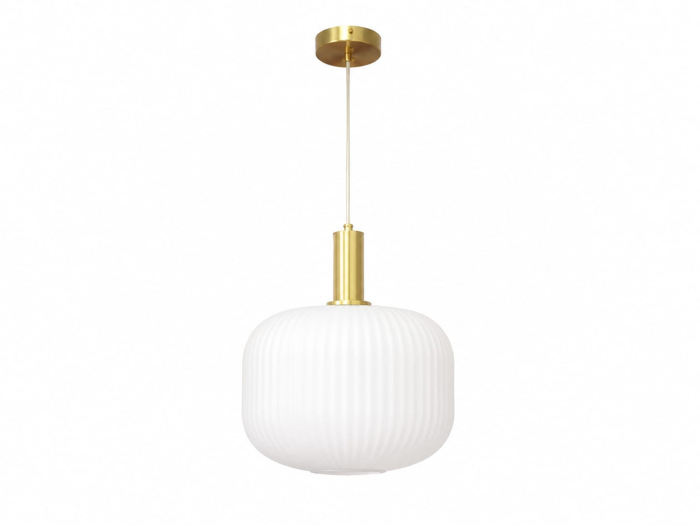 Pendul Modern Auriu 2622 cu Abajur din Sticlă Opală Canelată – Variante A, B și C [3]