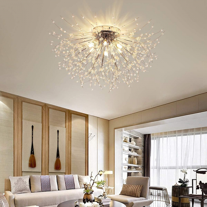 Plafonieră 2403/500 LED 5xG9, 50 cm, Temperatură reglabilă 3000-4000-6500K, Metal Argintiu & Acril [1]