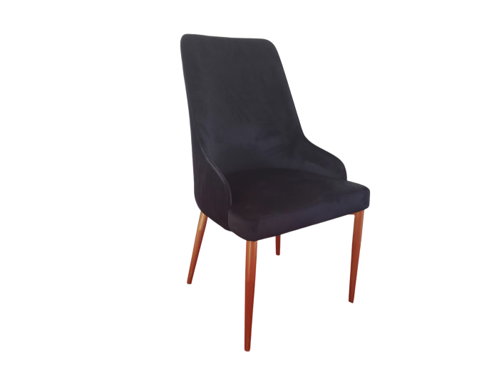 Scaun 3280, design elegant, structură metalică, tapițerie catifea, disponibil bej și negru [1]